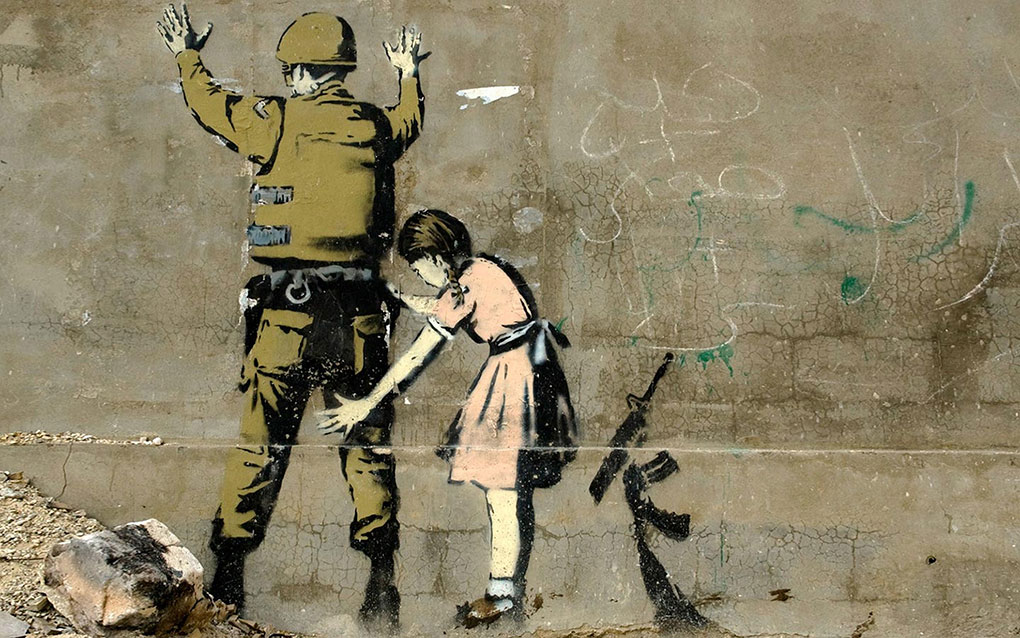 Banksy Stop and Search (Girl and a Soldier)