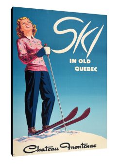 Ski Old Quebec Vintage Ad on Canvas