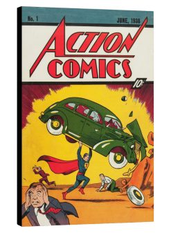 vintage-comic-book-cover-Superman-Action-Comics-Number-1-on-canvas